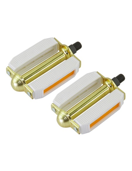507 Block Pvc Pedals 1/2 White/Gold.